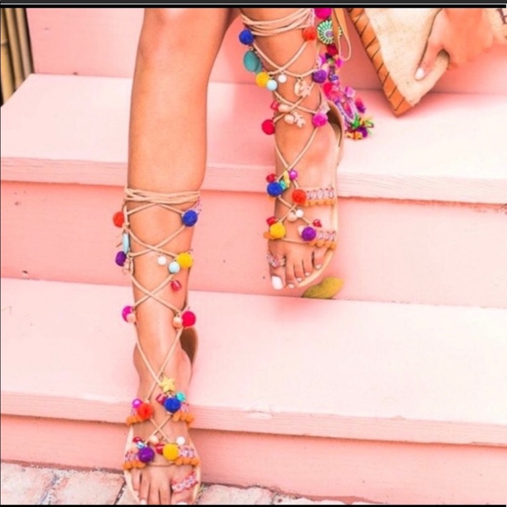 Pom Pom Charm sandals